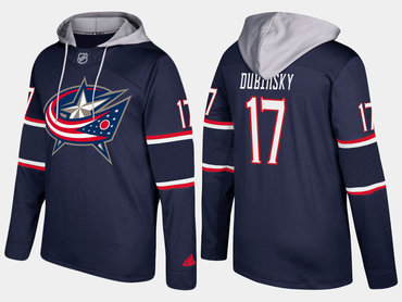 Adidas Columbus Blue Jackets 17 Brandon Dubinsky Name And Number Navy Hoodie