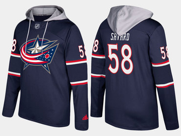 Adidas Columbus Blue Jackets 58 David Savard Name And Number Navy Hoodie