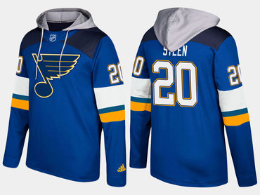 Adidas St. Louis Blues 20 Alexander Steen Name And Number Blue Hoodie