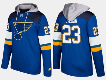 Adidas St. Louis Blues 23 Dmitrij Jaskin Name And Number Blue Hoodie