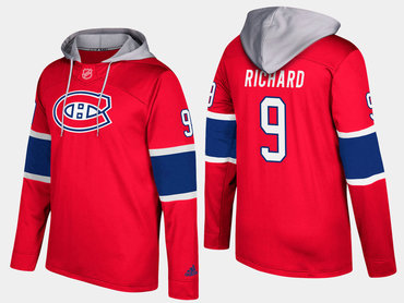 Adidas Montreal Canadiens 9 Maurice Richard Retired Red Name And Number Hoodie