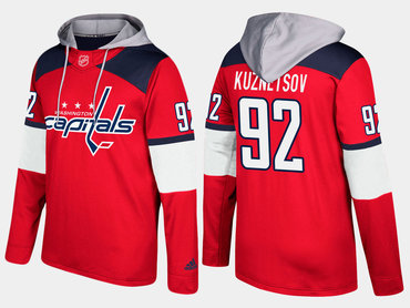 Adidas Washington Capitals 92 Evgeny Kuznetsov Name And Number Red Hoodie