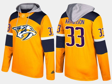 Adidas Nashville Predators 33 Viktor Arvidsson Name And Number Yellow Hoodie