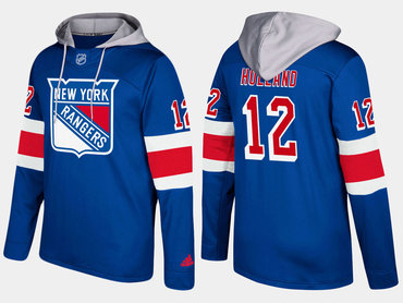 Adidas New York Rangers 12 Peter Holland Name And Number Blue Hoodie