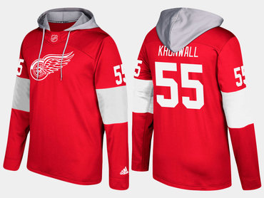 Adidas Detroit Red Wings 55 Niklas Kronwall Name And Number Red Hoodie