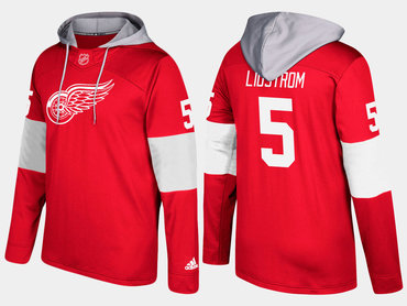 Adidas Detroit Red Wings 5 Nicklas Lidstrom Retired Red Name And Number Hoodie