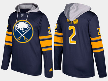 Adidas Buffalo Sabres 2 Tim Horton Retired Blue Name And Number Hoodie