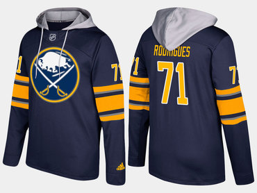 Adidas Buffalo Sabres 71 Evan Rodrigues Name And Number Blue Hoodie