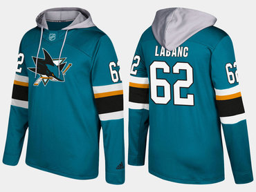 Adidas San Jose Sharks 62 Kevin Labanc Name And Number Teal Hoodie