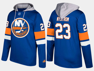 Adidas New York Islanders 23 Bob Nystrom Retired Blue Name And Number Hoodie