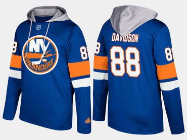 Adidas New York Islanders 88 Brandon Davidson Name And Number Blue Hoodie