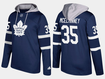 Adidas Toronto Maple Leafs 35 Curtis Mcelhinney Name And Number Royal Hoodie