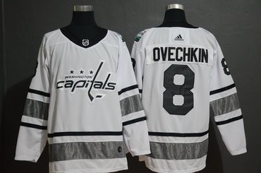 Men's Washington Capitales 8 Alexander Ovechkin White 2019 NHL All-Star Game Adidas Jersey