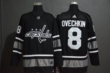 Men's Washington Capitales 8 Alexander Ovechkin Black 2019 NHL All-Star Game Adidas Jersey