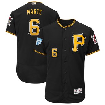 Men's Pittsburgh Pirates 6 Starling Marte Majestic Black 2019 Spring Training Flex Base Player Jersey