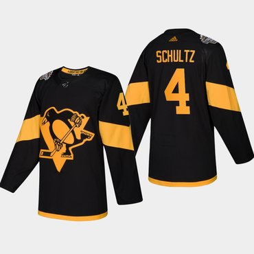 Men's #4 Justin Schultz Penguins Coors Light 2019 Stadium Series Black Authentic Jersey