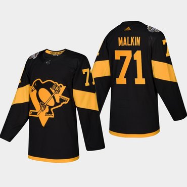 Men's #71 Evgeni Malkin Penguins Coors Light 2019 Stadium Series Black Authentic Jersey