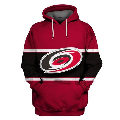 Men's Carolina Hurricanes Red All Stitched Hooded Sweatshirt