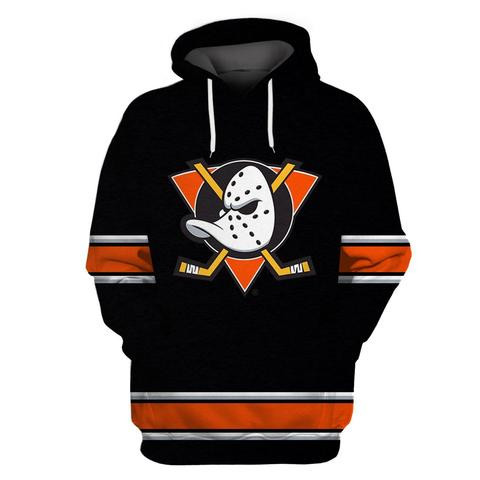 Men's Anaheim Ducks Black Alternate All Stitched Hooded Sweatshirt