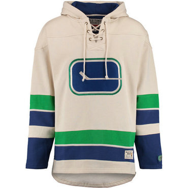 Canucks Cream Men's Customized All Stitched Sweatshirt