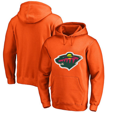 Minnesota Wild Orange Men's Customized All Stitched Pullover Hoodie