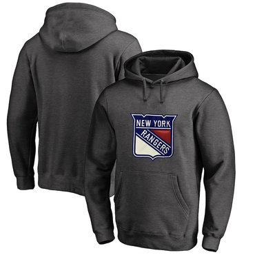 New York Rangers Dark Gray Men's Customized All Stitched Pullover Hoodie