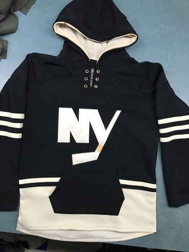 Islanders Black Men's Customized Hooded Sweatshirt