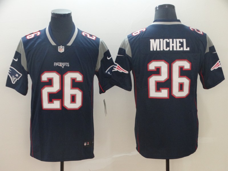 Nike New England Patriots 26 Sony Michel Navy Vapor Untouchable Limited Jersey