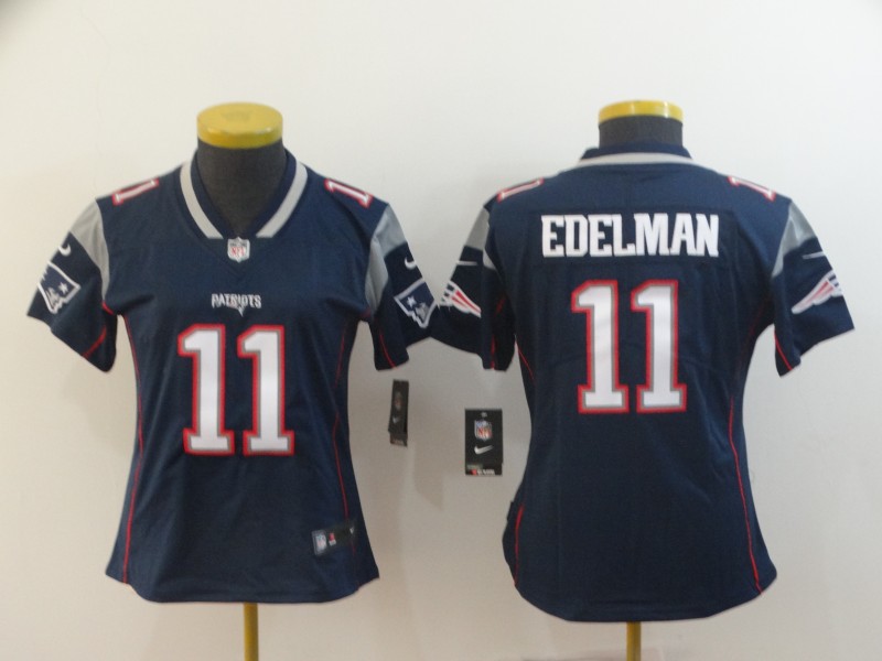 Women Nike New England Patriots #11 Julian Edelman Navy Vapor Untouchable Limited Jersey