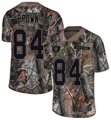 Men's Oakland Raiders #84 Antonio Brown Camo Stitched Football Limited Rush Realtree Jersey