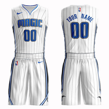 Magic White Men's Customized Nike Swingman Jersey(With Shorts)