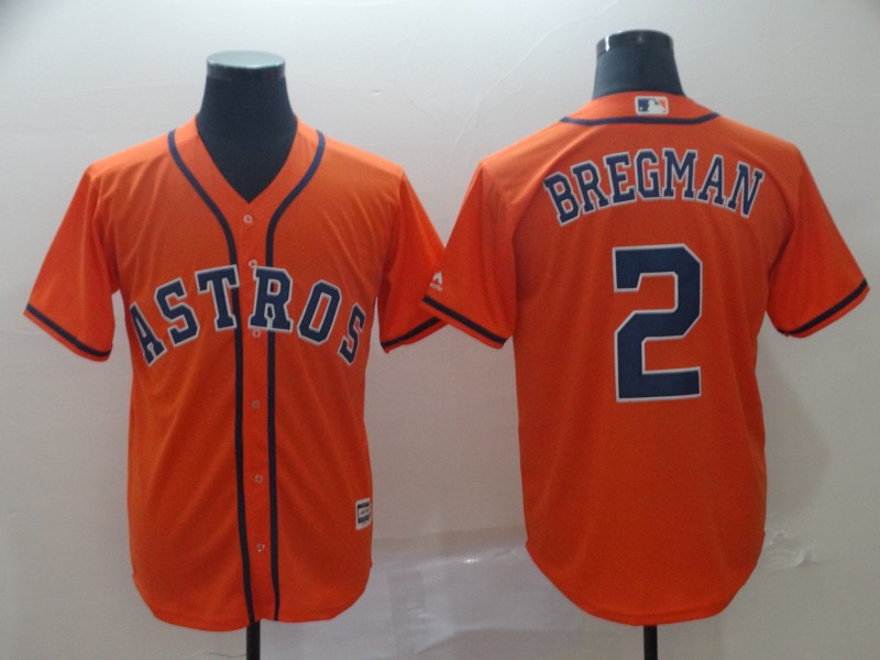 Men's Houston Astros 2 Alex Bregman Orange Cool Base Jersey