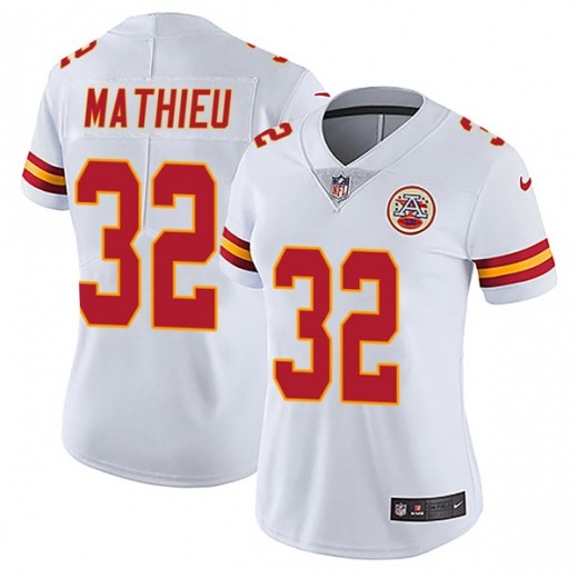 Women Kansas City Chiefs 32 Tyrann Mathieu White Vapor Untouchable Limited Jersey