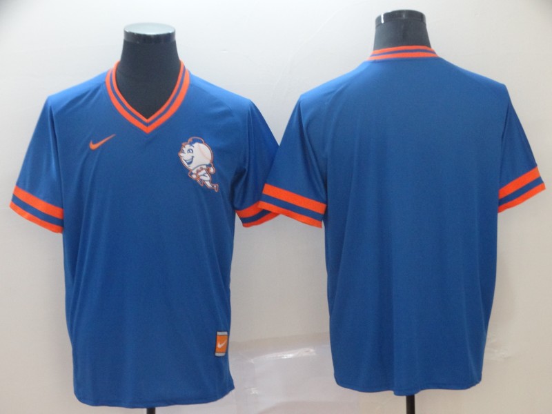 Men's New York Mets Blank Blue Throwback Jersey