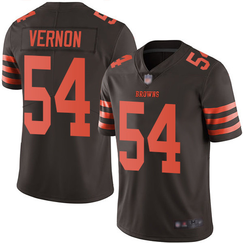 Men's Cleveland Browns #54 Olivier Vernon Brown Men's Stitched Football Limited Rush Jersey