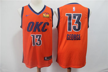 Thunder 13 Paul George Orange 2019 Earned Edition Nike Swingman Jersey