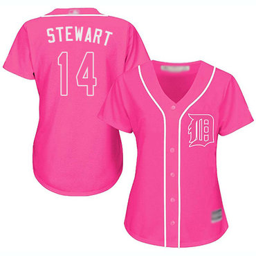 Tigers #14 Christin Stewart Pink Fashion Women's Stitched Baseball Jersey