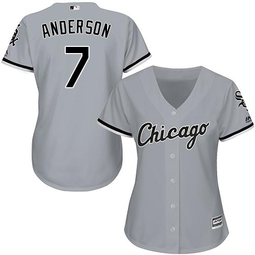 White Sox #7 Tim Anderson Grey Road Women's Stitched Baseball Jersey