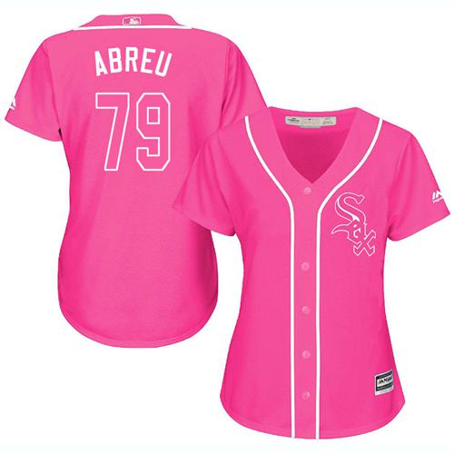 White Sox #79 Jose Abreu Pink Fashion Women's Stitched Baseball Jersey