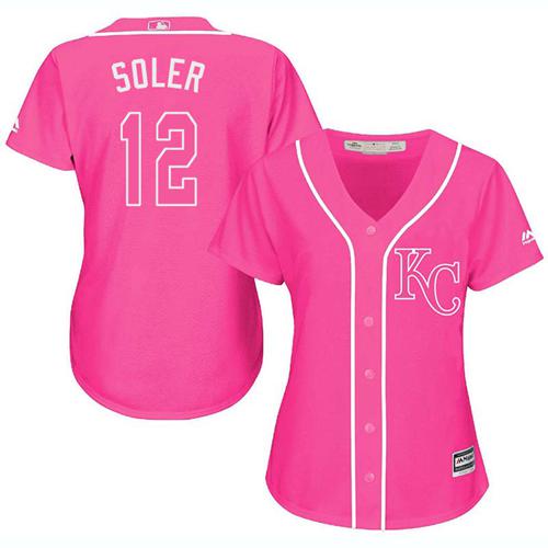 Royals #12 Jorge Soler Pink Fashion Women's Stitched Baseball Jersey