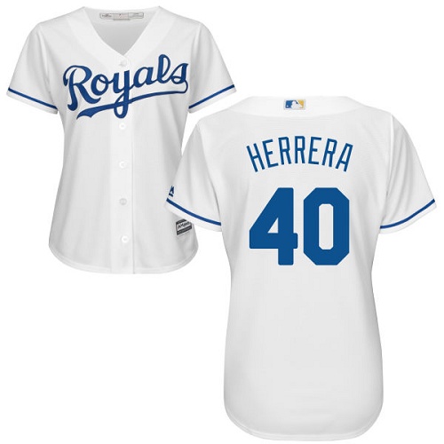 Royals #40 Kelvin Herrera White Home Women's Stitched Baseball Jersey