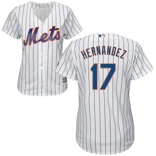 Mets #17 Keith Hernandez White(Blue Strip) Home Women's Stitched Baseball Jersey