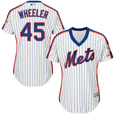 Mets #45 Zack Wheeler White(Blue Strip) Alternate Women's Stitched Baseball Jersey