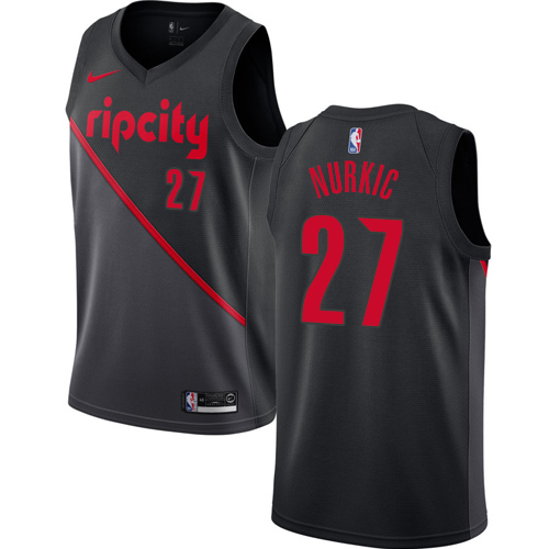 Blazers #27 Jusuf Nurkic Black Basketball Swingman City Edition 2018-19 Jersey