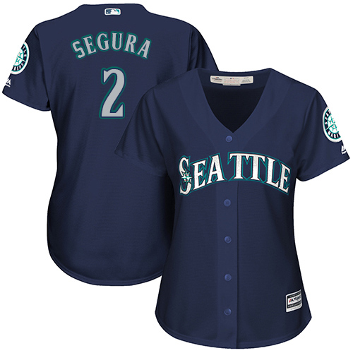 Mariners #2 Jean Segura Navy Blue Alternate Women's Stitched Baseball Jersey