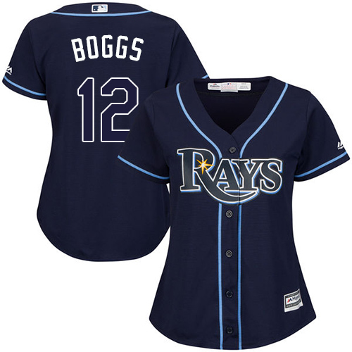 Rays #12 Wade Boggs Dark Blue Alternate Women's Stitched Baseball Jersey