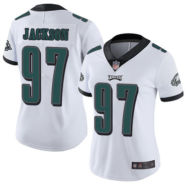 Eagles #97 Malik Jackson White Women's Stitched Football Vapor Untouchable Limited Jersey