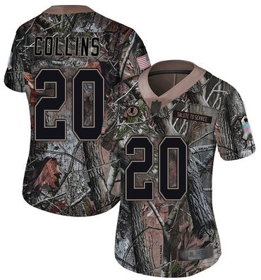 Redskins #20 Landon Collins Camo Women's Stitched Football Limited Rush Realtree Jersey