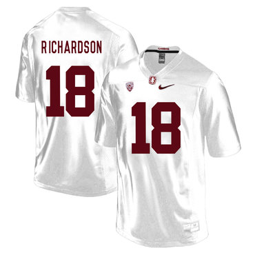 Stanford Cardinal 18 Jack Richardson White College Football Jersey