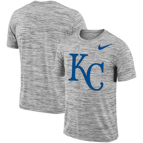 Kansas City Royals Nike Heathered Black Sideline Legend Velocity Travel Performance T-Shirt